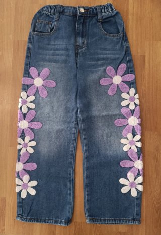 Tejano niña talla 8 con flores