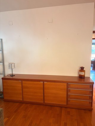 Mesa comedor extensible madera y metal y 8 sillas