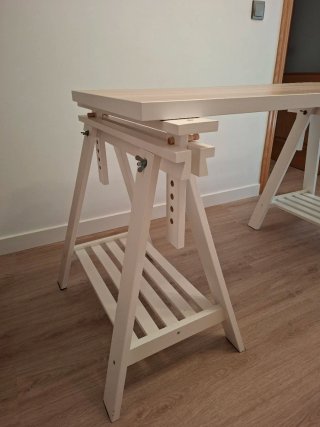 Escritorio 120cm Tablero Madera + 2 Caballetes