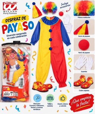 Disfraz Payaso Talla L Nuevo