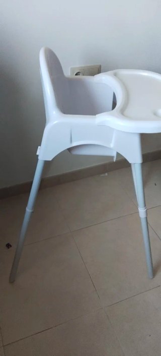 Trona bebé blanca plegable