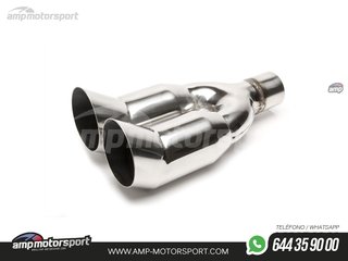 COLA DE ESCAPE DOBLE REDONDA TIPO DTM 89MM