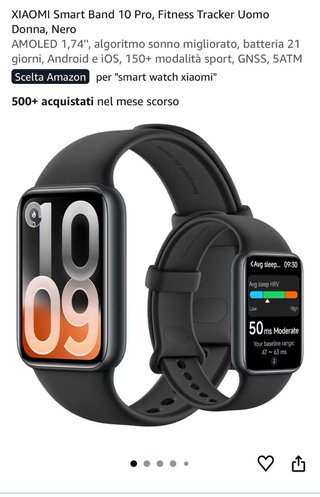 Xiaomi Smart Band 10 Pro Nero