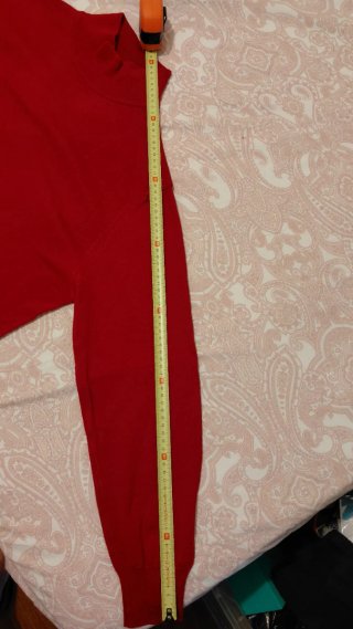 Maglione lana merino rosso taglia L
