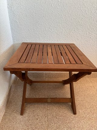 Mesa auxiliar de teka plegable