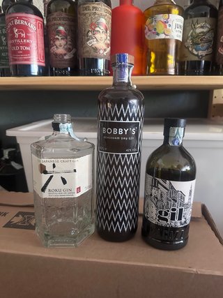 Lotto 3 bottiglie vuote gin