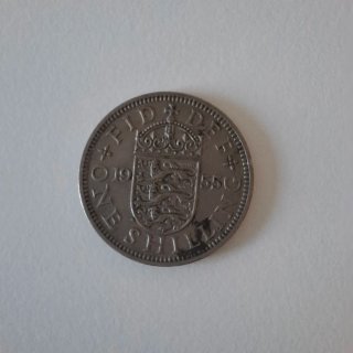 Moneta one shilling Regina Elisabetta II 1955