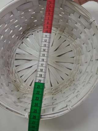 Cestillo redondo mimbre blanco