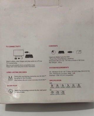 Grabadora DVD externa LG Ultra Slim USB