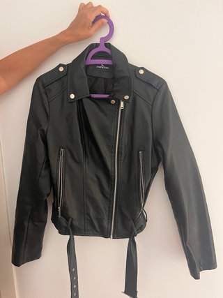 Chaqueta de cuero JUMP & FISH negra