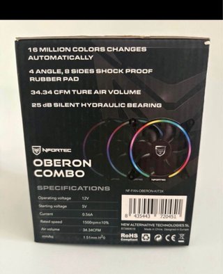 Kit Nfortec Oberon RGB 3 ventiladores 120 mm