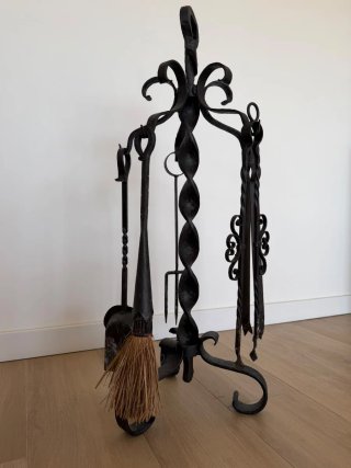 Juego Utensilios Chimenea Hierro Forja