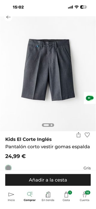 Pantalón corto EISB chico Talla 22