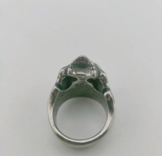 Anillo Calavera Cromado Plata