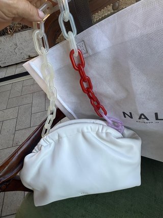 Borsa Nali bianca con tracolla colorata