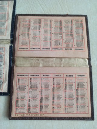 Calendari tascabili vintage