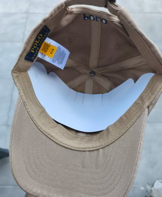 Gorra Ralph Lauren Beige con Logo Azul