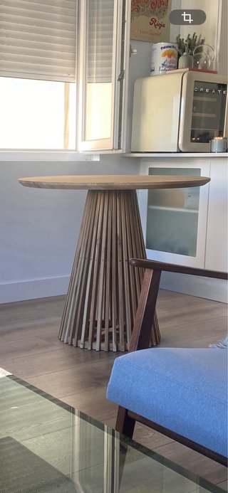 Mesa redonda madera maciza teca