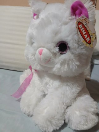 Peluche Gato Blanco y Rosa BIMAR