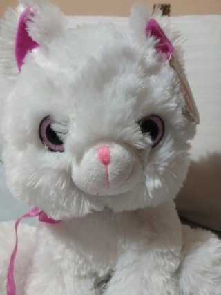 Peluche Gato Blanco y Rosa BIMAR