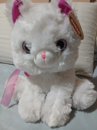 Peluche Gato Blanco y Rosa BIMAR