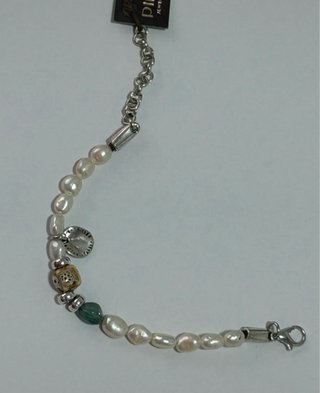 Pulsera Perlas Baño Plata Nueva