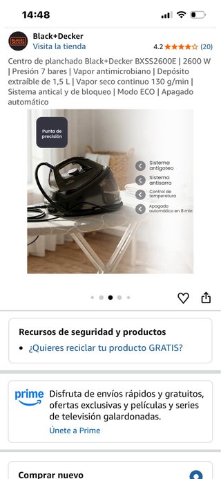 Centro de Planchado Black+Decker 2600W 7 Bar