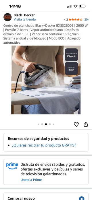 Centro de Planchado Black+Decker 2600W 7 Bar