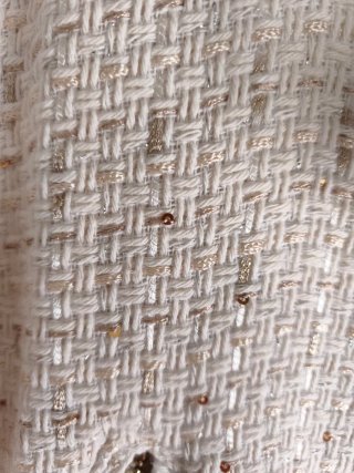 Chaqueta Biker Tweed Zara Beige y Dorado