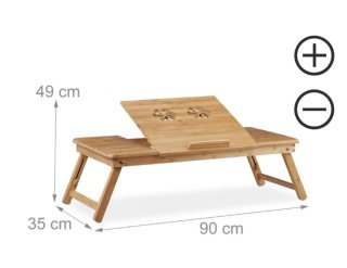 Mesa/bandeja de madera plegable para portátil. Nue