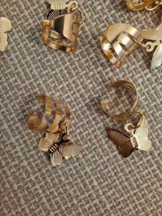 Anelli capelli/orecchini farfalla oro