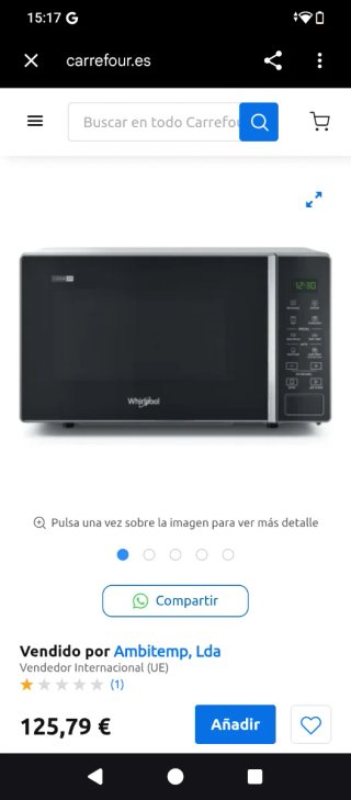 Microondas Whirlpool 2.0 dos uso contados.