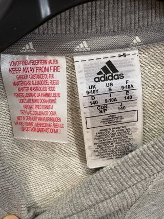 Sudadera Adidas Gris Logo Grande