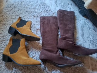 Lote Botines y Botas Marrones y Amarillas