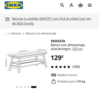 Banco zapatero madera y metal