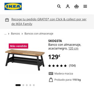 Banco zapatero madera y metal