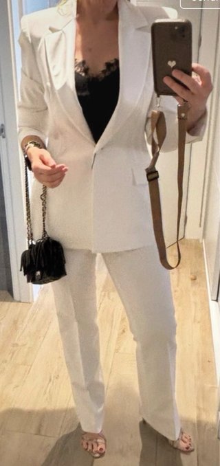 Traje de chaqueta blanco Zara