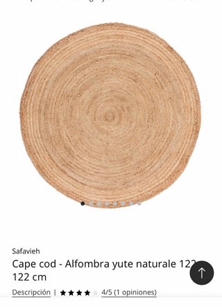 Alfombra Yute Natural Cape Cod 122x122cm