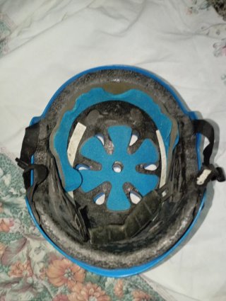 Casco de moto azul