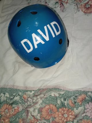 Casco de moto azul