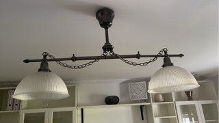 Lámpara colgante metal y cristal