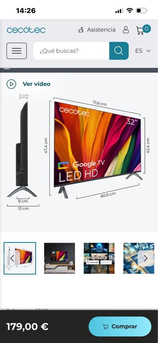 TV Cecotec 32 HD LED Google TV