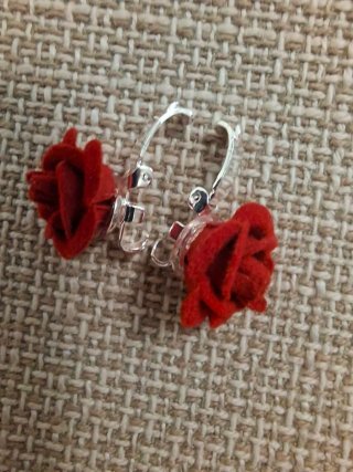 Orecchini Rose Rosse Argento