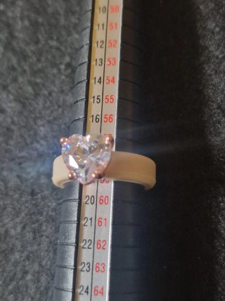 Anello silicone cuore zirconia