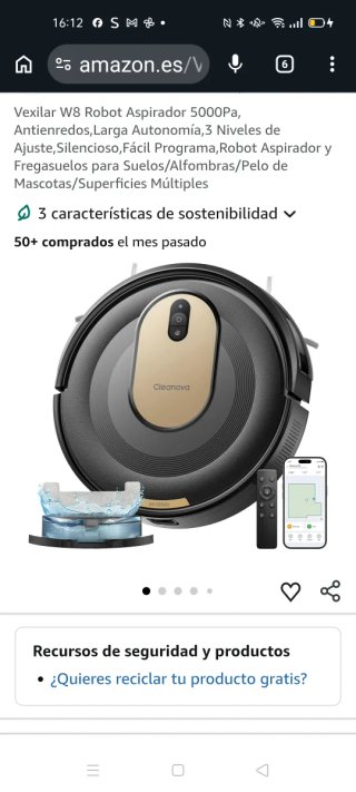 Cleanova W8 Robot Aspirador y Mopa. NUEVA