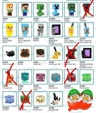 Kinder Joy Minecraft 23 personaggi