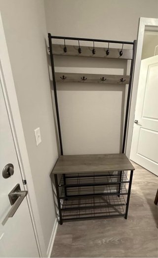 Mueble Zapatero Perchero Madera Metal