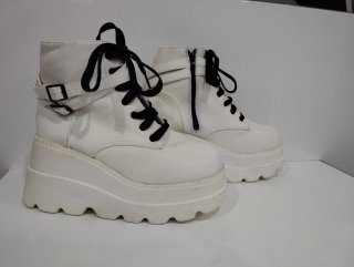Botines plataforma blancos talla 38