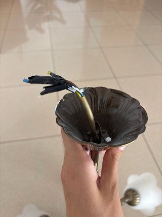 Lámpara colgante madera 5 tulipas