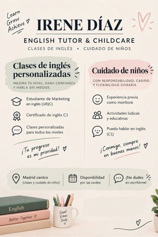 Clases particulares y cuidado de niños